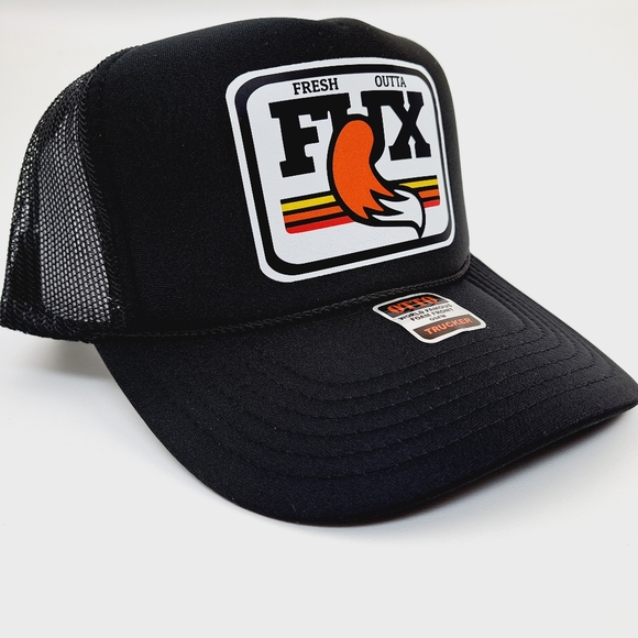 Fresh Outta Fux Foam Mesh Trucker Snapback Hat Cap Black - Picture 3 of 4
